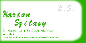 marton szilasy business card